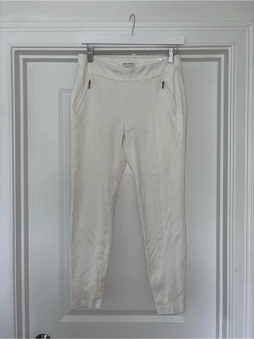 Soho Apparel White Casual Top with Crew Neck